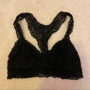 Aerie Black Lace Racerback Bralette